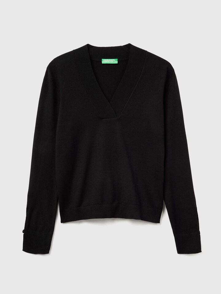 V NECK SWEATER L/S Damen image number 5